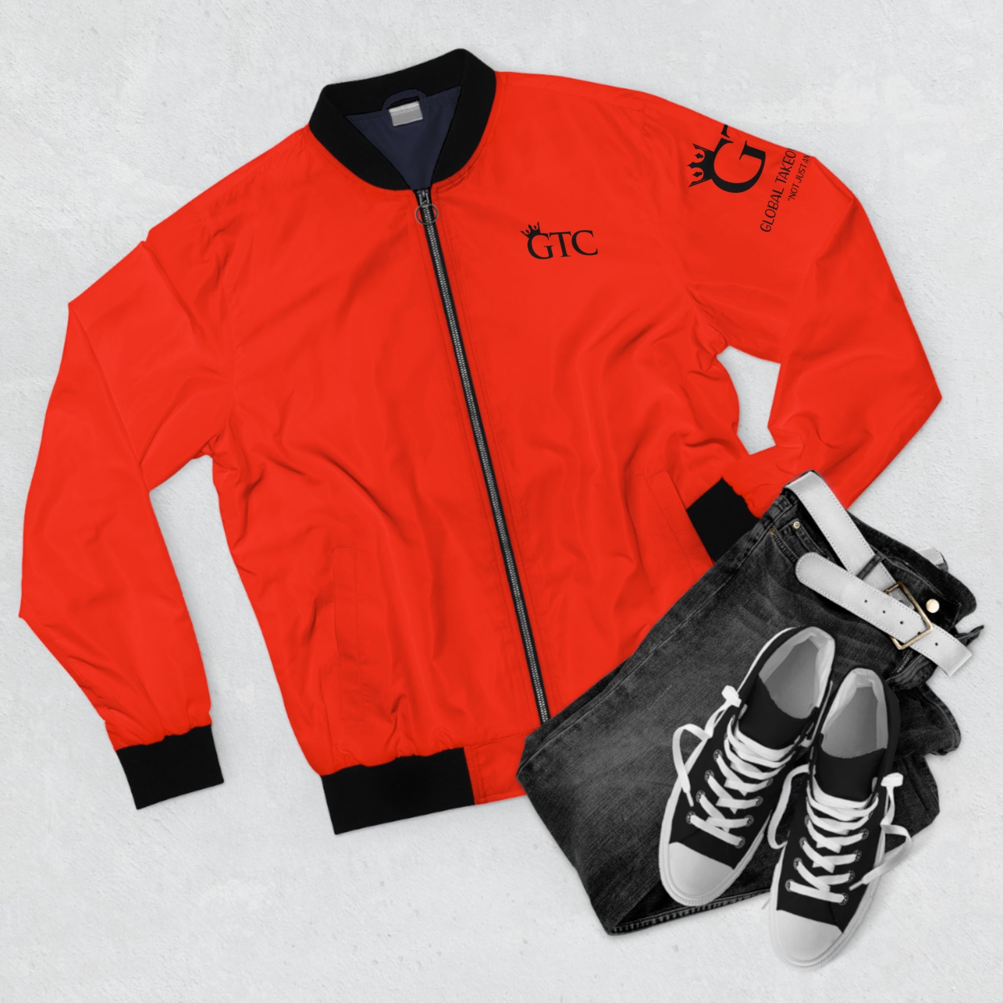 GTC Sports Car  Red Fine Art  Bomber Jacket