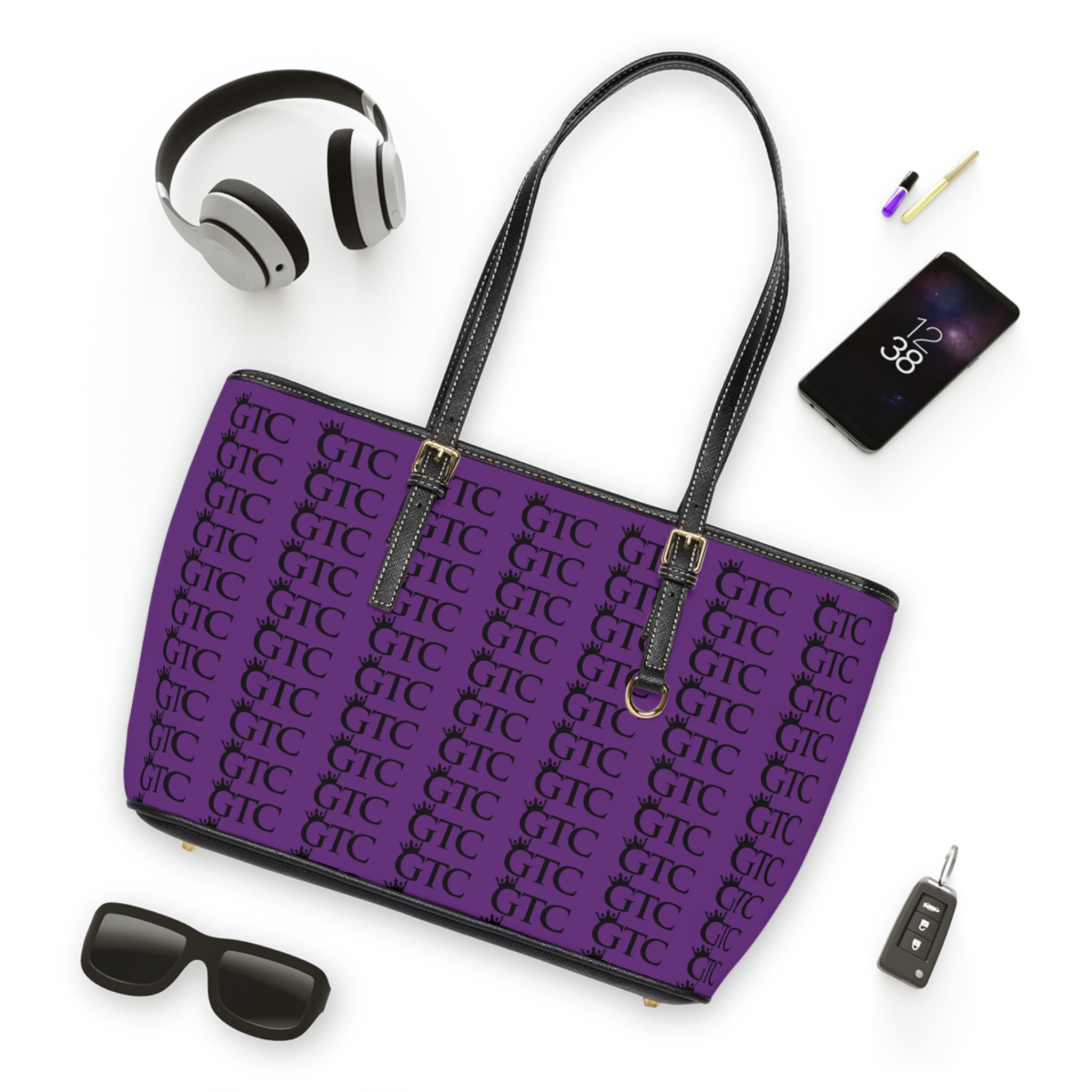 GTC Magic Purple PU Leather Shoulder Bag
