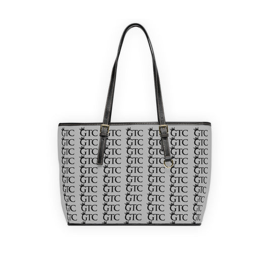 GTC Light Grey Monogram PU Leather Shoulder Bag