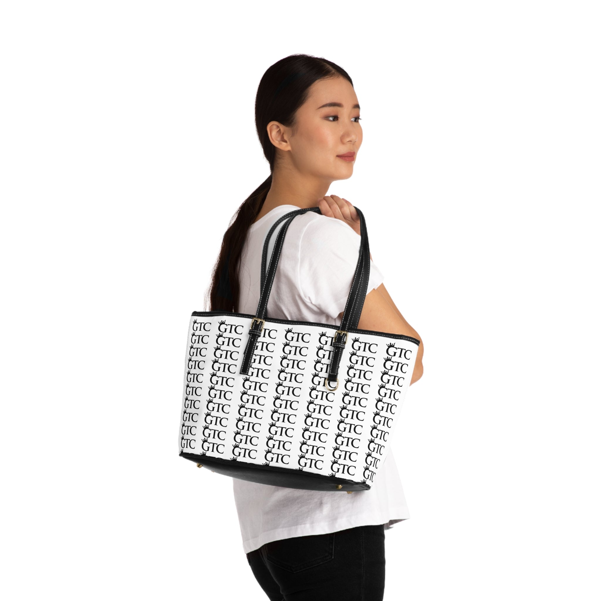 GTC White PU Leather Shoulder Bag