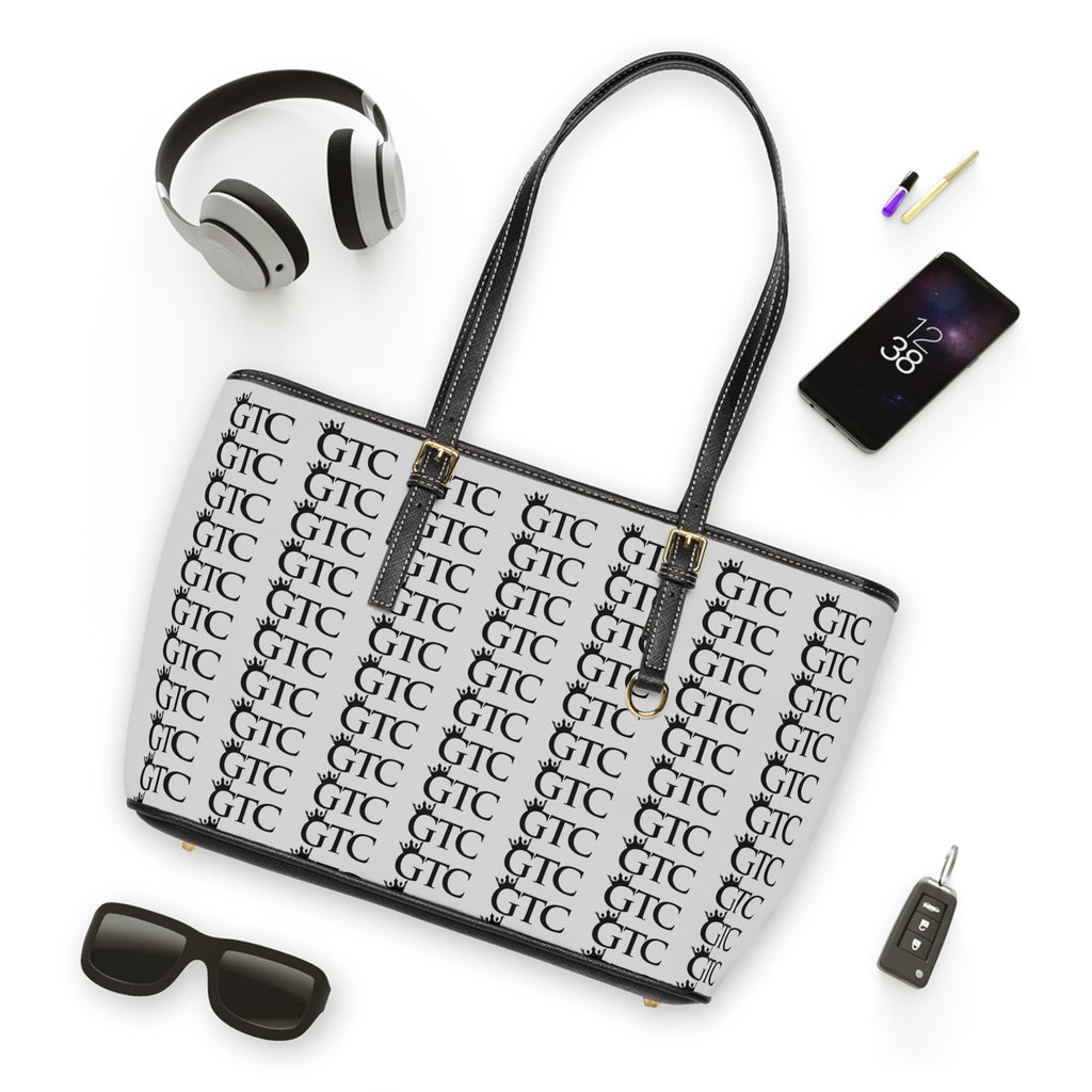 GTC Royal Silver Multi Logo PU Leather Shoulder Bag
