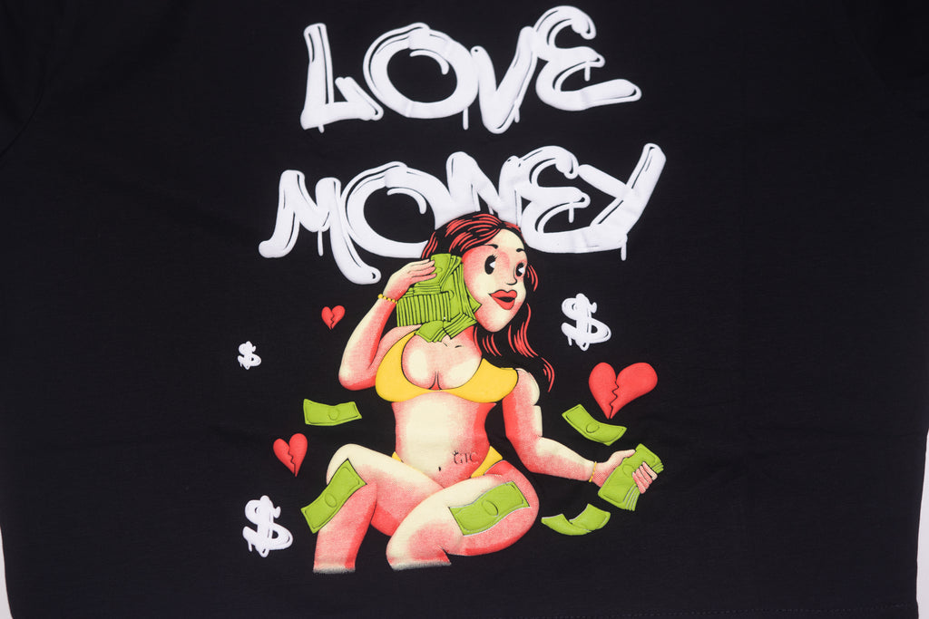 GTC Black Love Money Crop T-Shirt - Global Takeover Collection